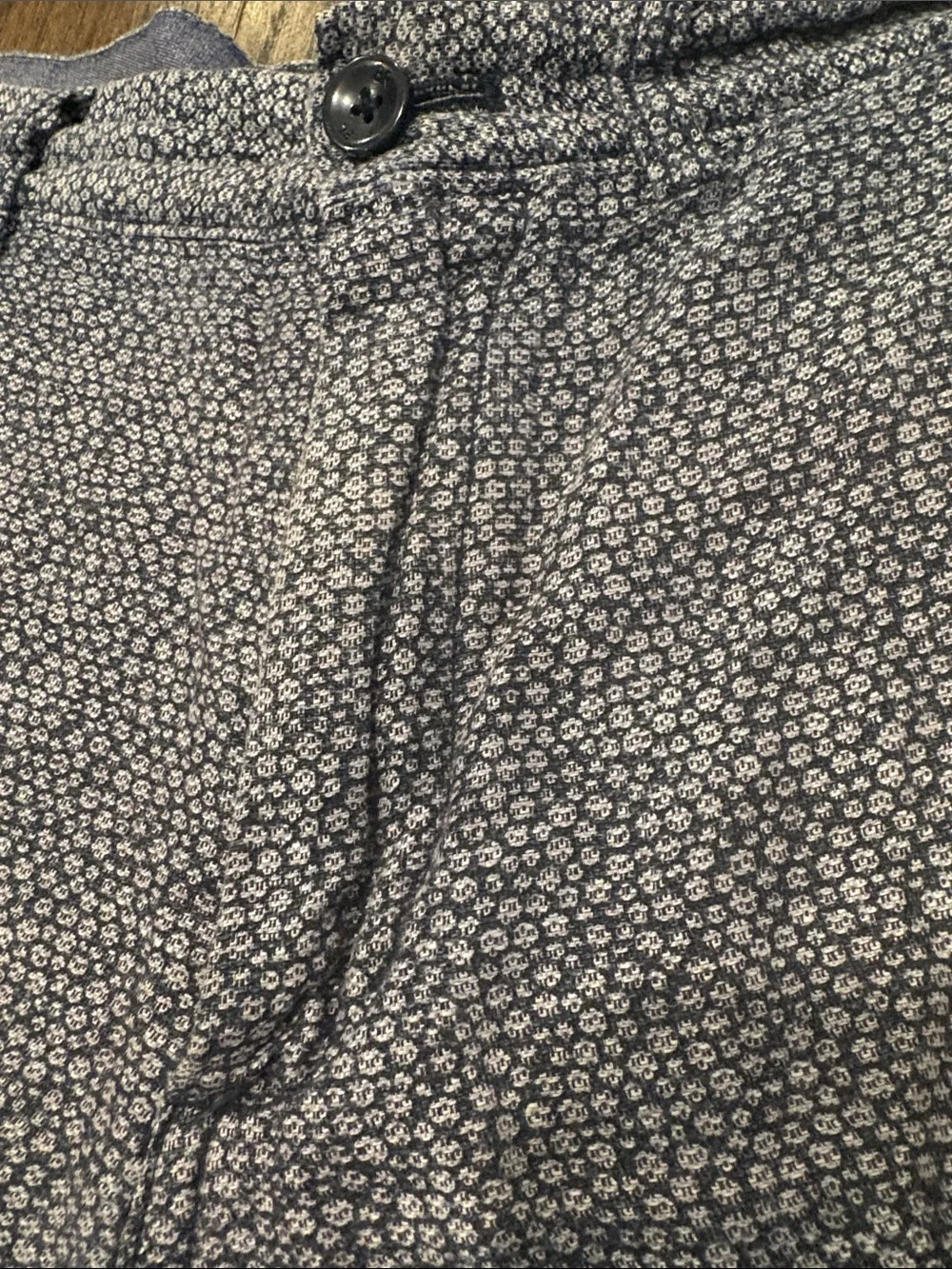 Banana Republic Men's Blue Printed Aiden Casual Linen Blend Shorts Sz 33